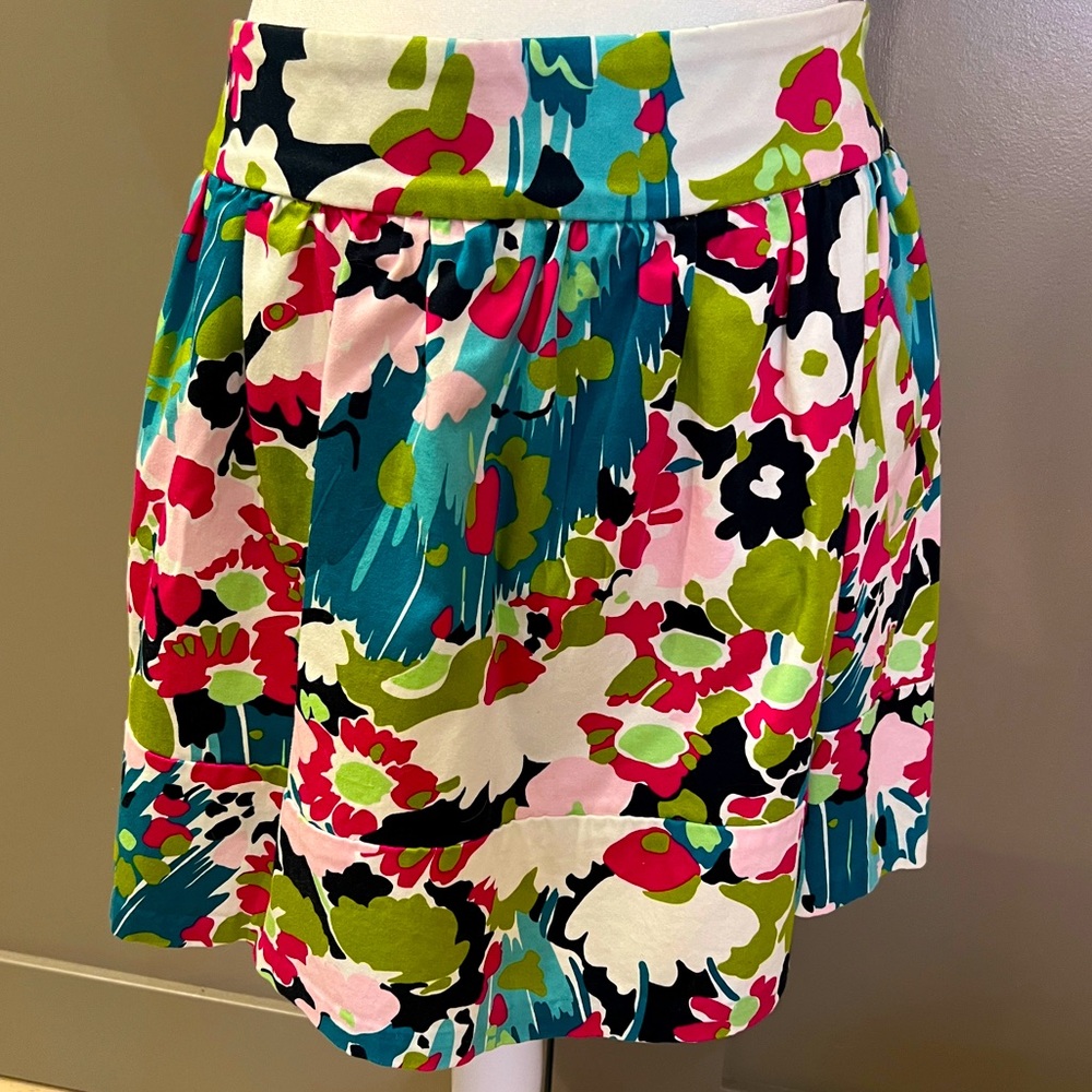 Aqua Brand Size Large Cotton Mix colorful skirt with pockets & invisible zipper